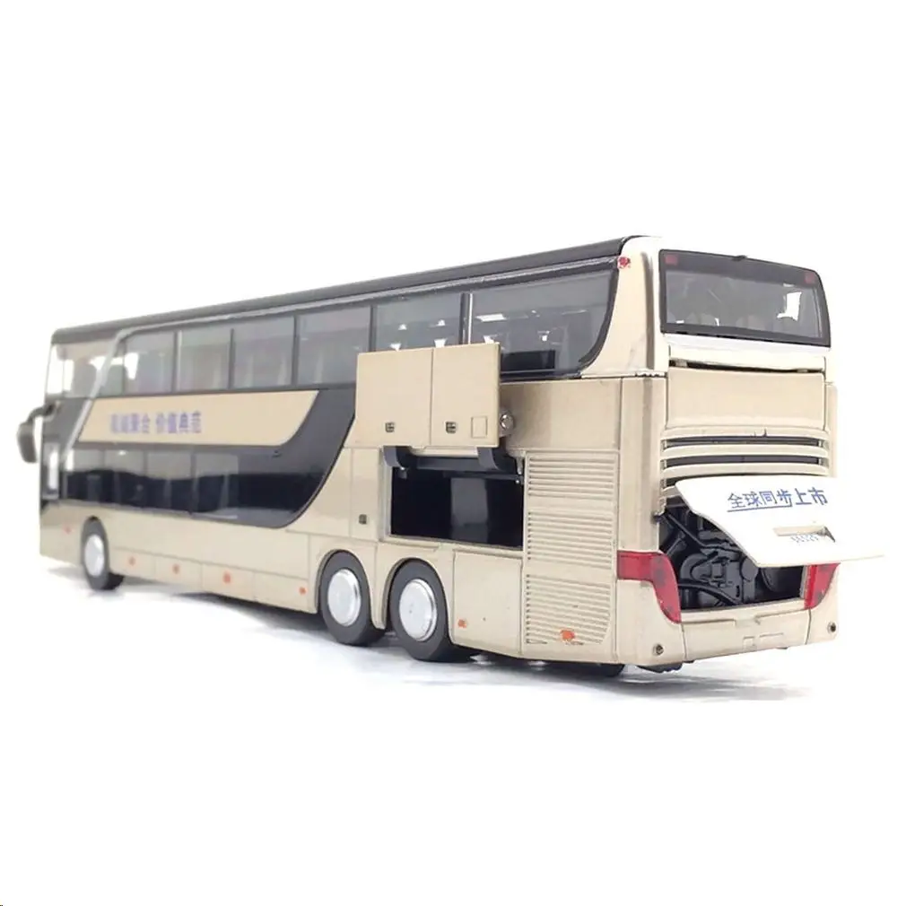 Sale High quality 1:32 alloy pull back bus model high imitation Double sightseeing flash toy vehicle free shipping | Игрушки и хобби