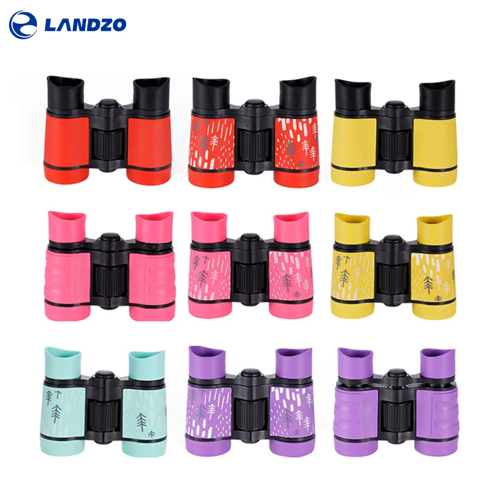 Бинокль HD 4x30 резиновый телескоп детский цветной с фиксированным увеличением