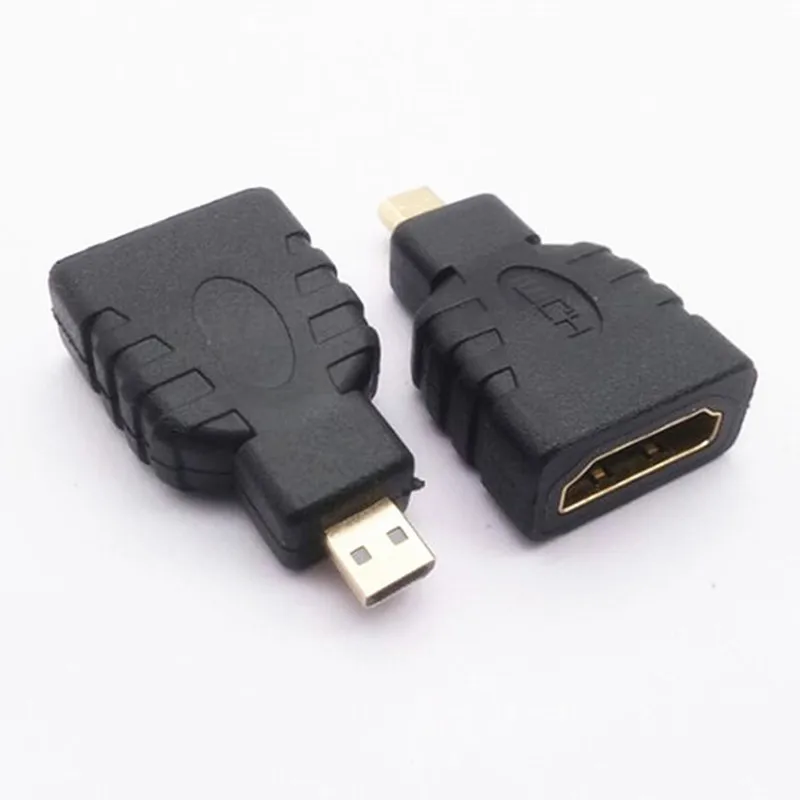 

Micro HDMI-Compatible To HDMI-Compatible Adapter Gold-Plated 1.4 3D Extension Adapter 1080P Converter for HDTV Tablet Camera