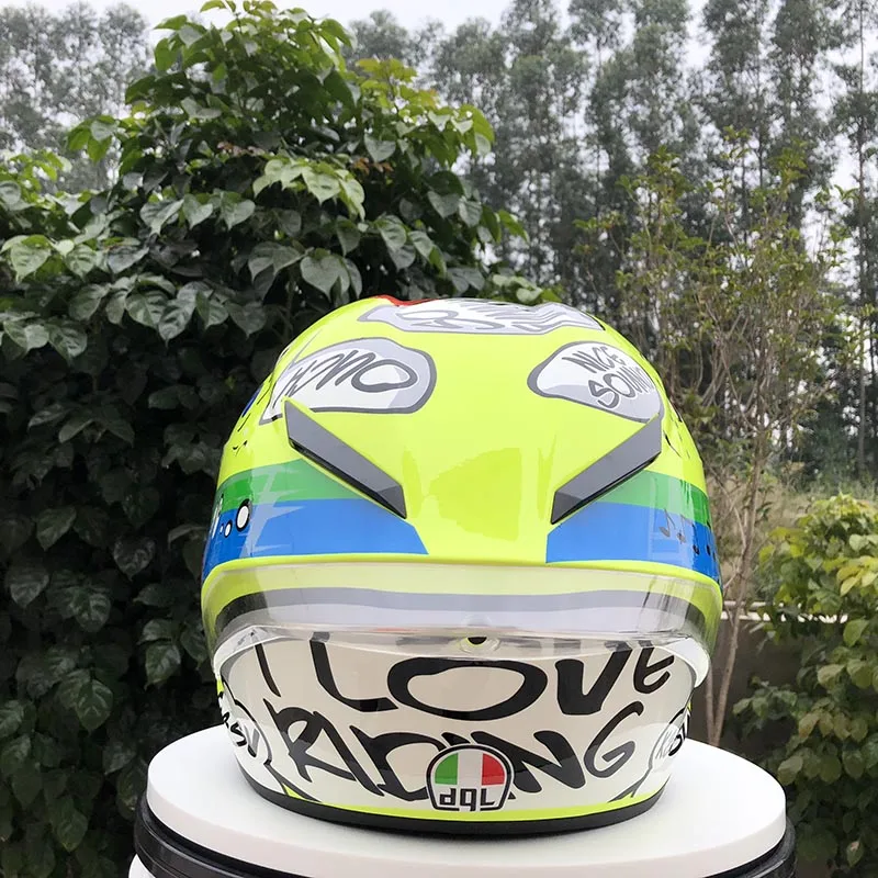 Мотоциклетный шлем на все лицо Профессиональный Гоночный козырек в горошек