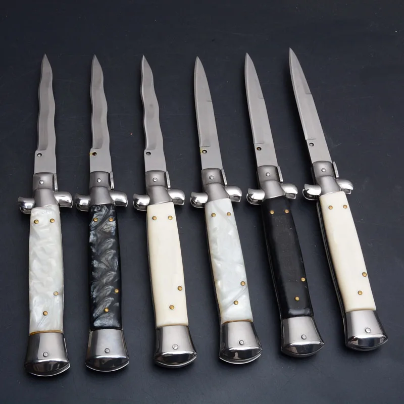 Folding knife fast opening with the Italian portable 9 inch quick open folding 440C Tactical Survival Outdoor hunting Tool | Инструменты