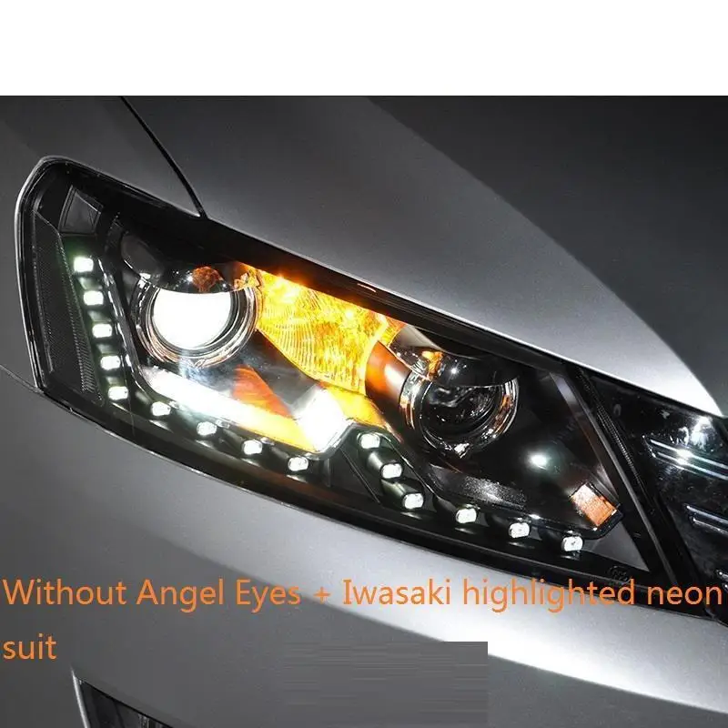 Автомобильные аксессуары для дневных ходовых автомобилей Drl Led Cob фары автомобильные фары в сборе 11 для Volkswagen Passat - Цвет: MODEL Q