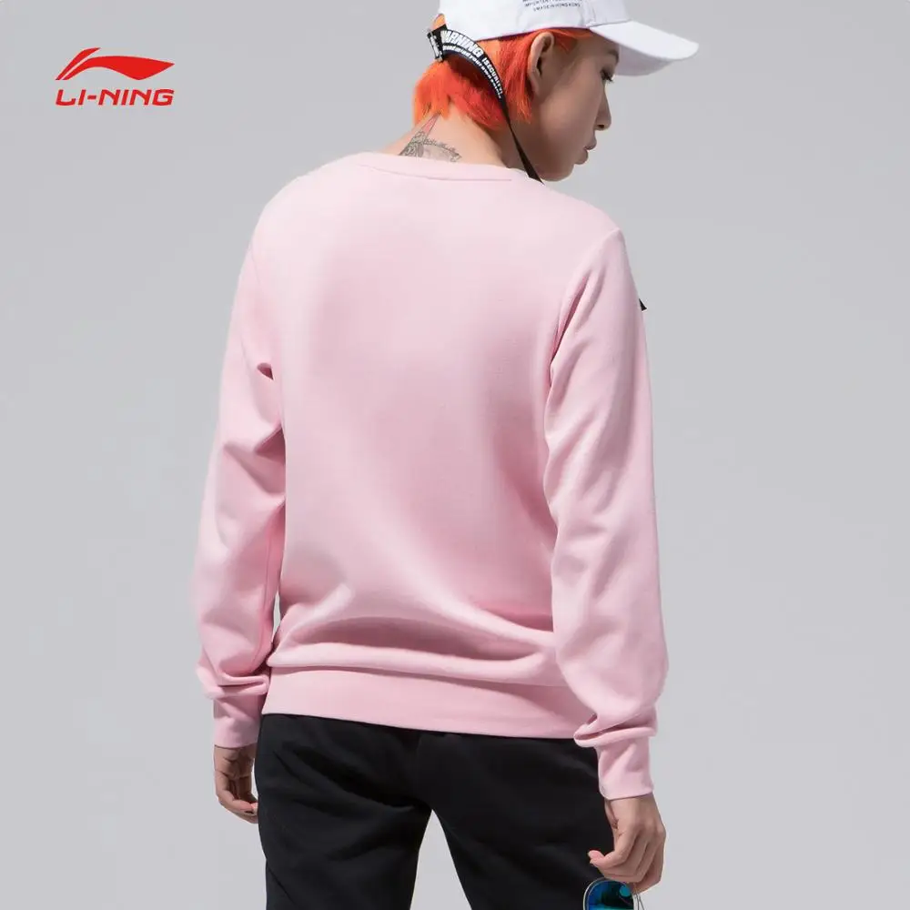 Li-Ning женский сверхмодный свитер, обычный крой, вязаный 87% хлопок 13% полиэстер, Удобная подкладка, спортивные свитера AWDN638 WWW984