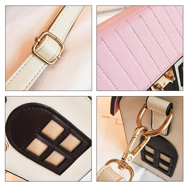 Design Funny Small House Bag Cute Cartoon Crossbody Handbag Women Personality Box Shape Shoulder Bag Fashion Messenger Bag Bolsa