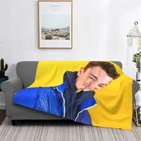 noah schnapp blue jacket blanket bedspread bed plaid bed plaid anime plaid double blanket weighted blanket