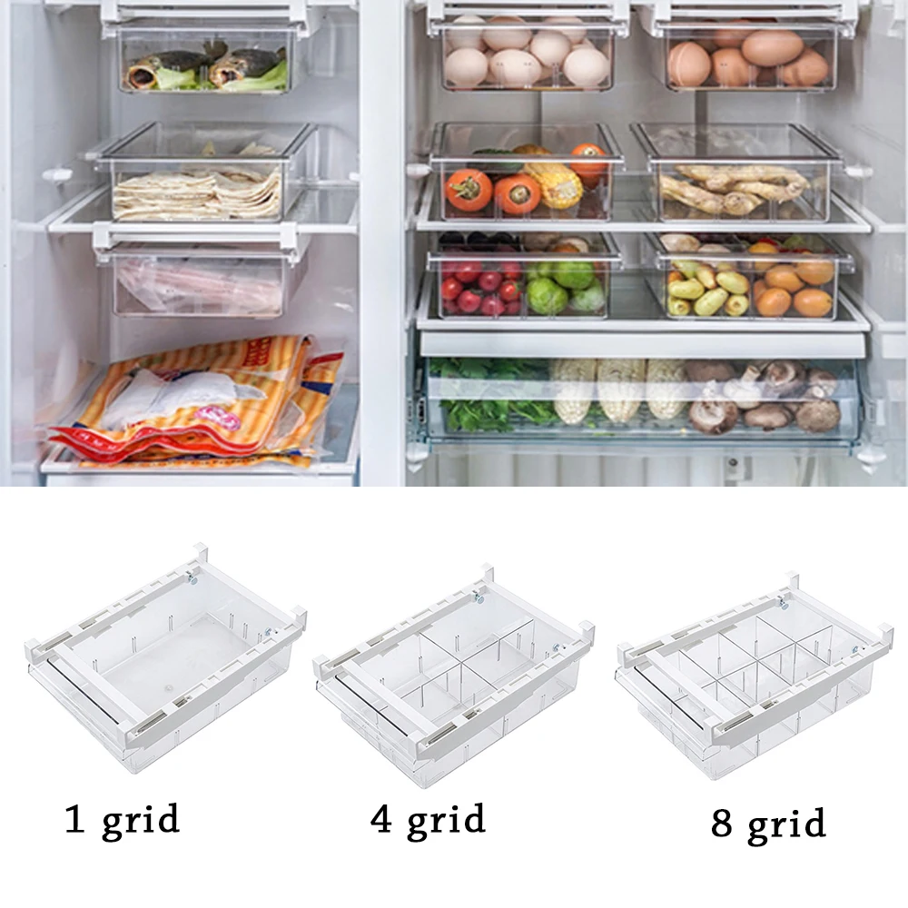 

Эластичный органайзер для холодильника с выдвижными ящиками корзина холодильник выдвижные ящики свежий промежуточный Слои стеллаж для хр...