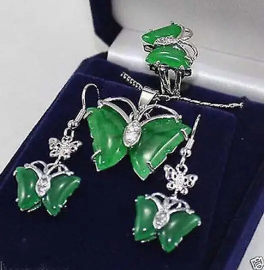 Бесплатная доставка&gt клапан бабочка зеленый камень кулон Цепочки и ожерелья