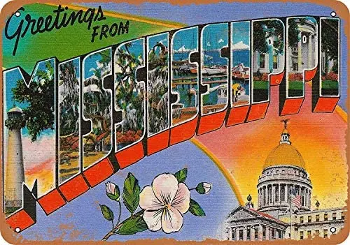 

12 x 16 Aluminum Metal Sign - Vintage Look Greealuminumgs from Mississippi