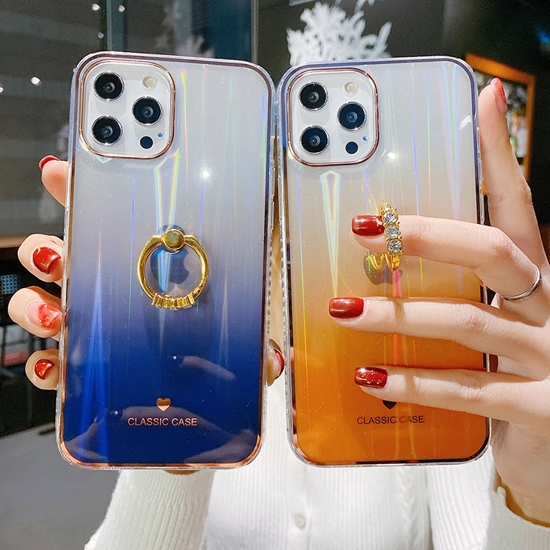 Чехол для телефона с градиентным лазерным градиентом iPhone 12 11Pro Max XR XS X 7 8 Plus 12mini 11