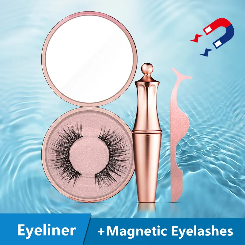 1 пара натуральных магнитных ресниц 4 мл жидкая подводка для глаз Накладные