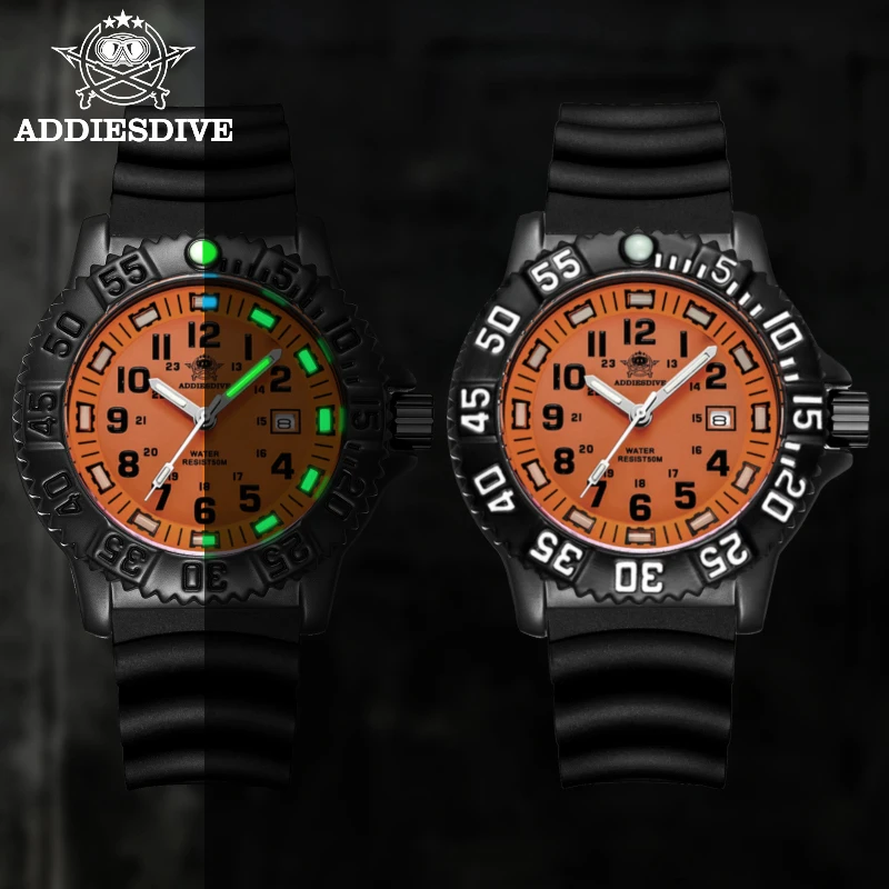 

Addies Military watch Men's Fashion Watch 316L Stainless Steel Watch Luminous 50m Waterproof Outdoor Sports Watch Quartz Watches
