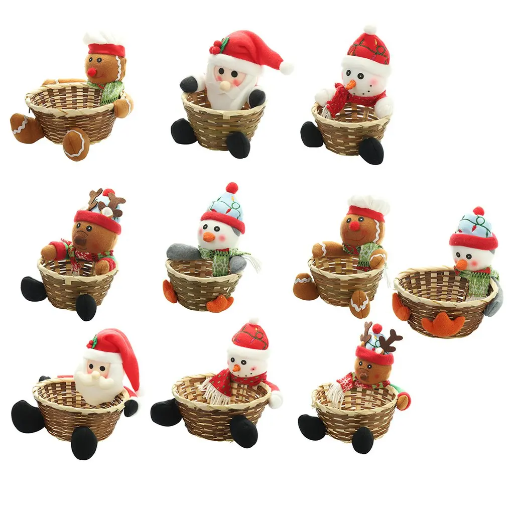 Christmas Fruit Basket Children Xmas Gift Candy Sweet Storage Box Santa ELK Holder |