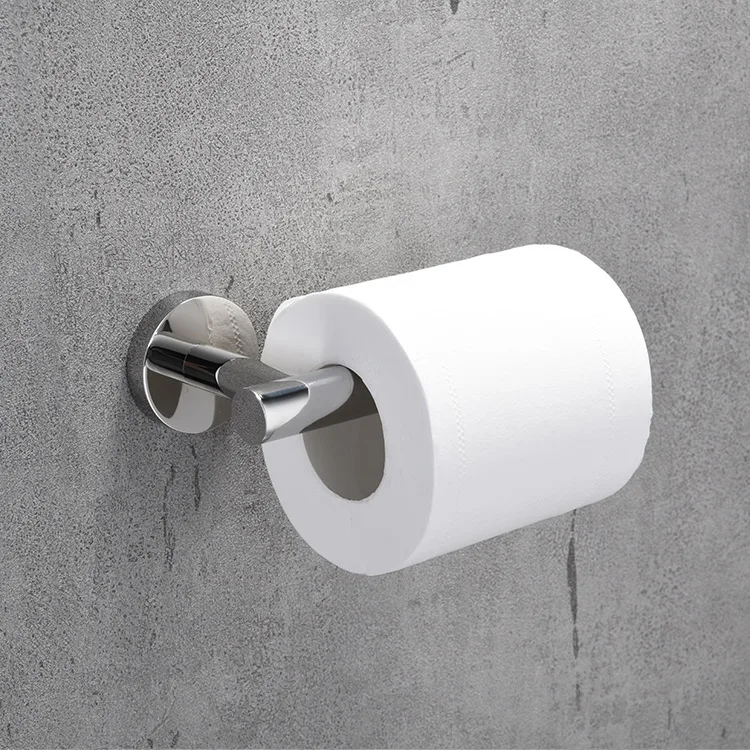 

Stainless Steel Bathroom Accessories Shiny Silver 4-piece Suit Towel Bar Paper Holder Coat Hook Towel Ring Shower Bathroom Sets
