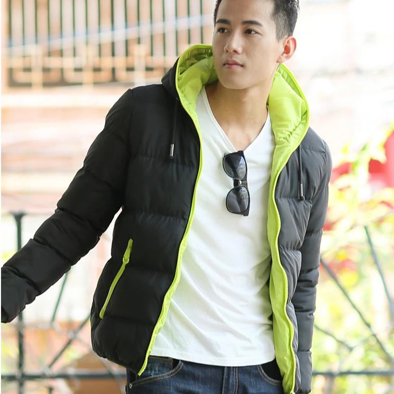 

Windbreaker Masculino Slim Fit Hooded Fashion Overcoats Plus Size 4X Cotton Down Jackets Men Winter Casual Outerwear