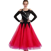 ballroom competition dance dresses women 2022 new sexy elegant flamenco dancing skirt black color standard ballroom dress