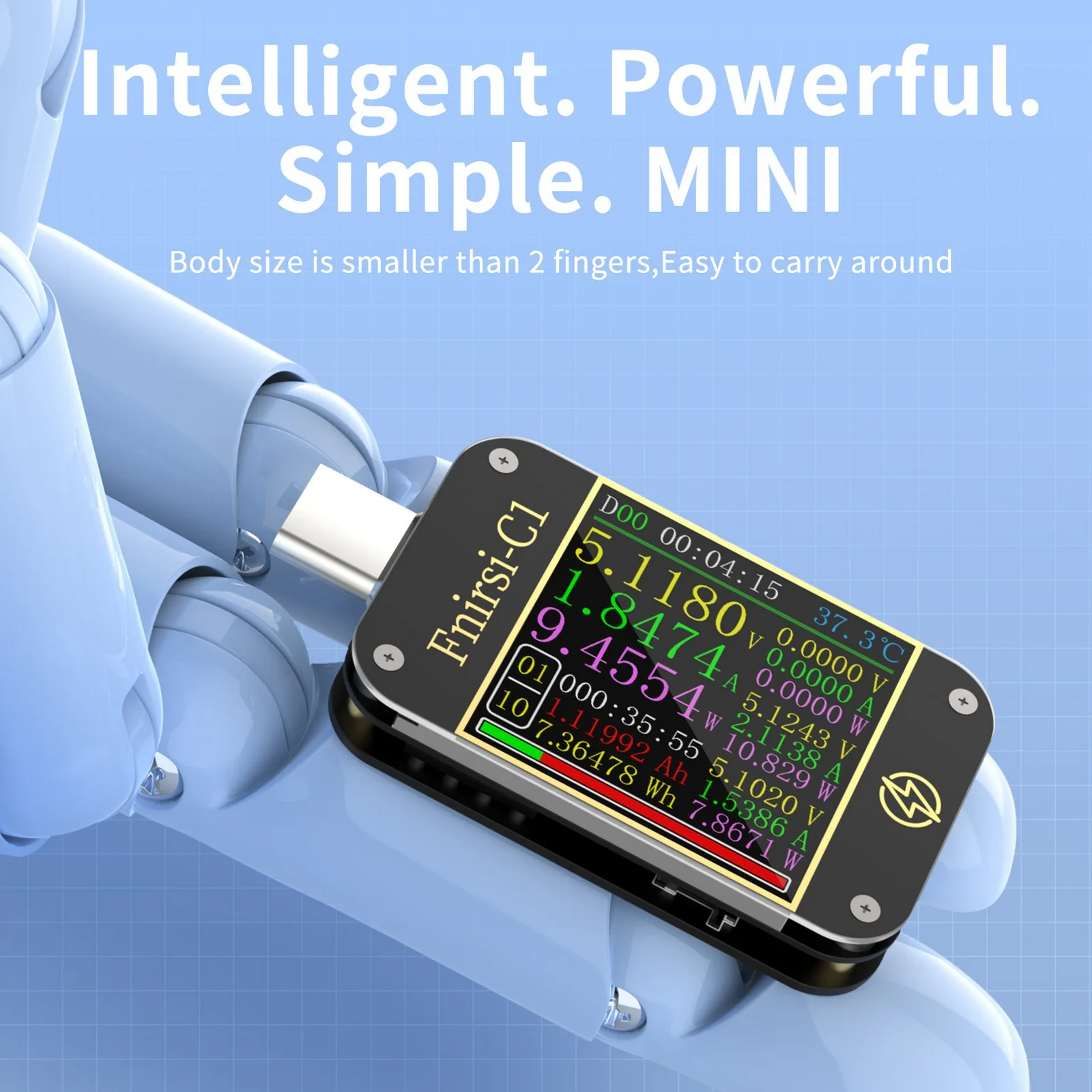 

FNIRSI-C1 Type-C PD Trigger Portable USB-C Voltmeter Ammeter Voltage 2way Current Meter Multimeter PD Charger Battery USB Tester