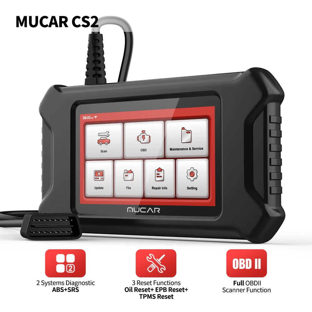 Диагностический сканер MUCAR CS2 Obd 2 тестер для автомобилей бесплатные масла EPB ABS SRS