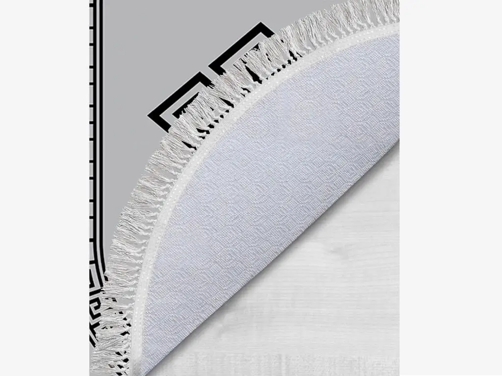 

Oval Fringed 2'li Bath Mat Team Sign Gray Black