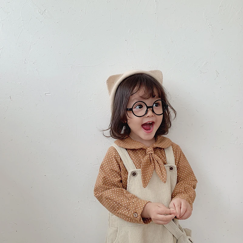 Рубашка для девочек Новая детская одежда на весну и осень куртка с бантом рубашка