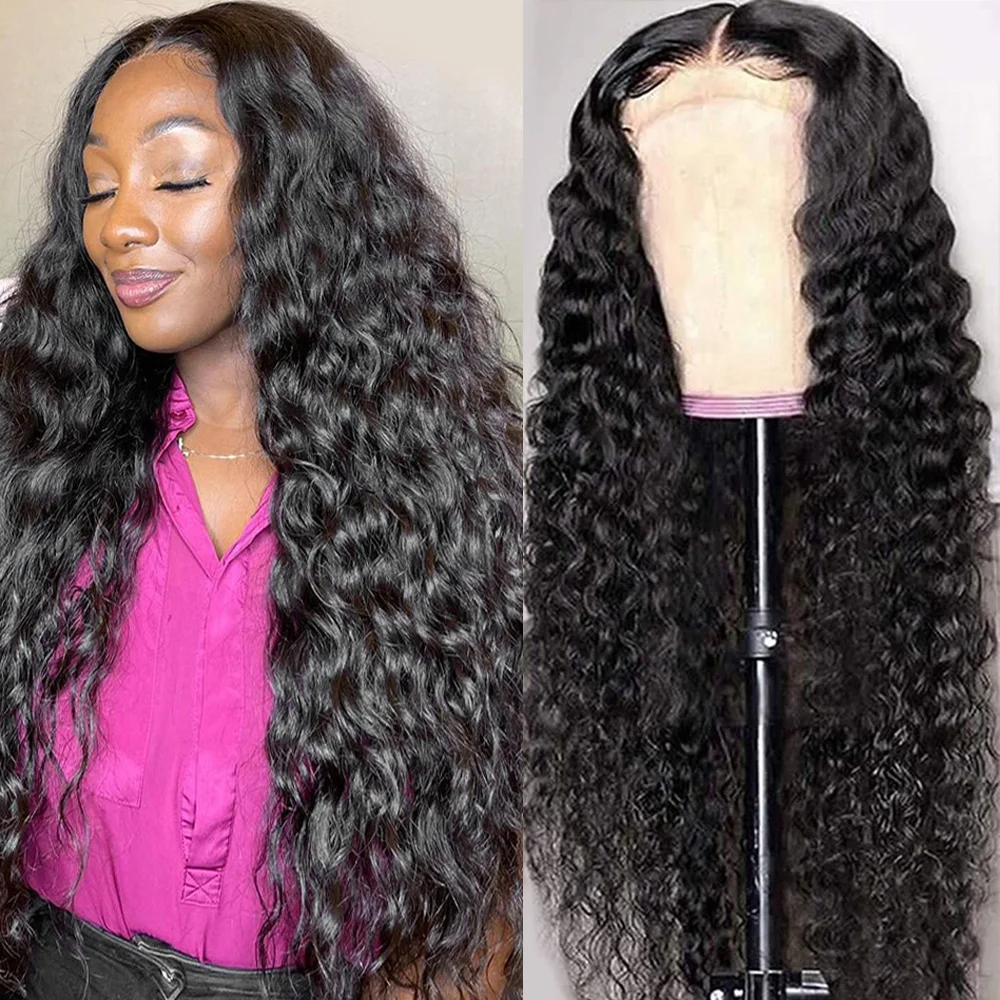Brazilian Water Wave Lace Front Wigs Glueless Transparent Lace Frontal Wig 30inch Wet And Wavy Human Hair Wigs Lace Closure Wig