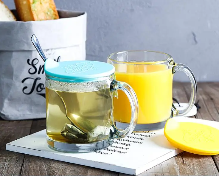 Стеклянная кружка с двойными стенками крышка для кофе маленькая милая Корейская