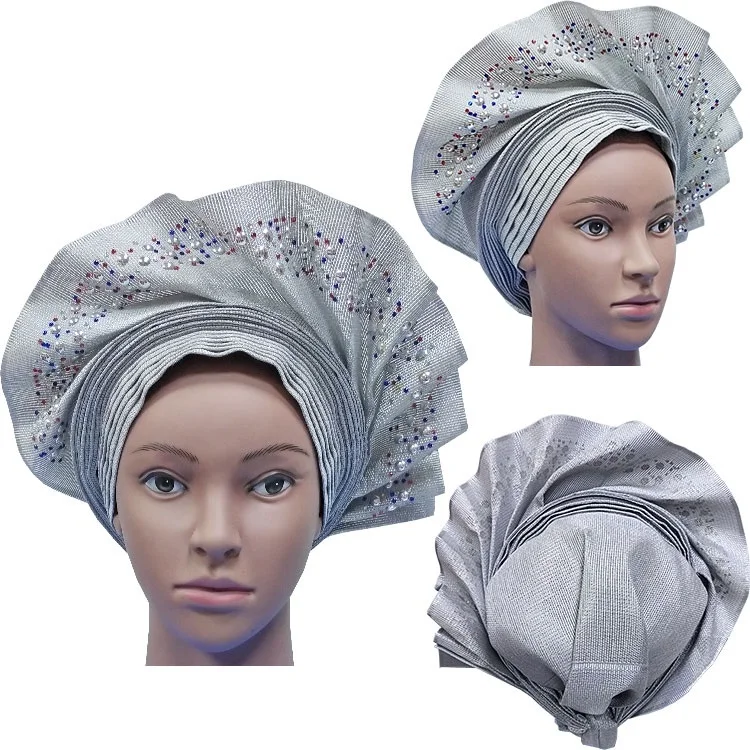 16 Африканский ASO OKE Gele головное украшение высокого качества нигерийский традиционный свадебное использование 013 Авто Gele - Цвет: 16