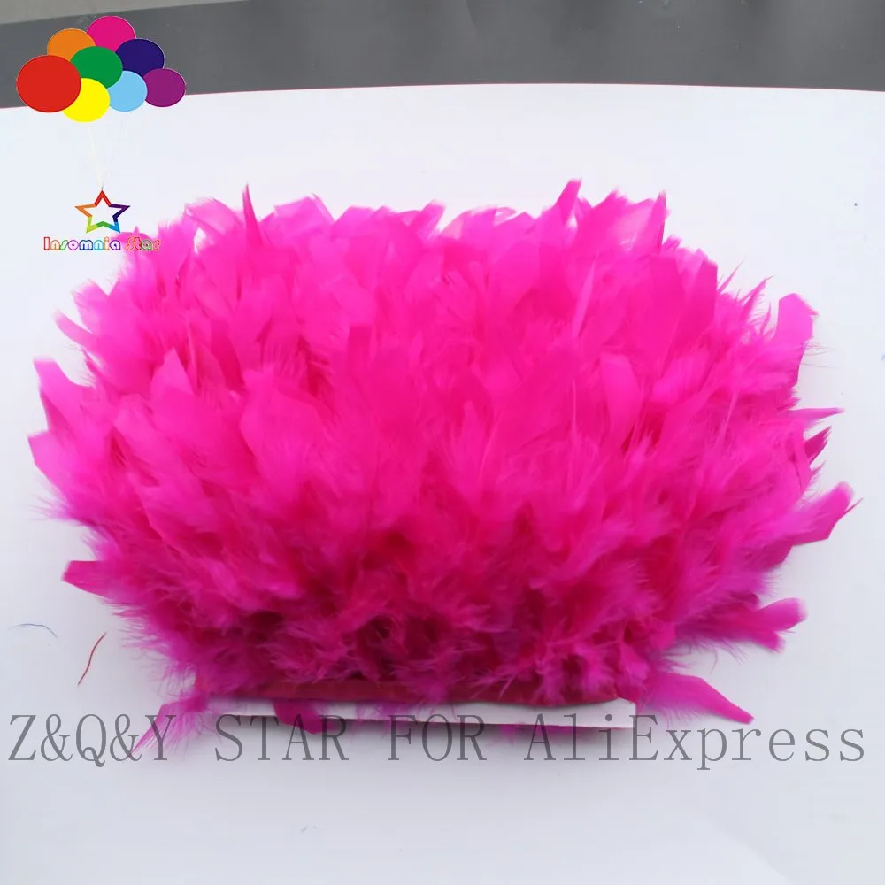 Natural turkey feather 10-15CM dyed into plum red edging DIY stage performance costume craft jewelry feather