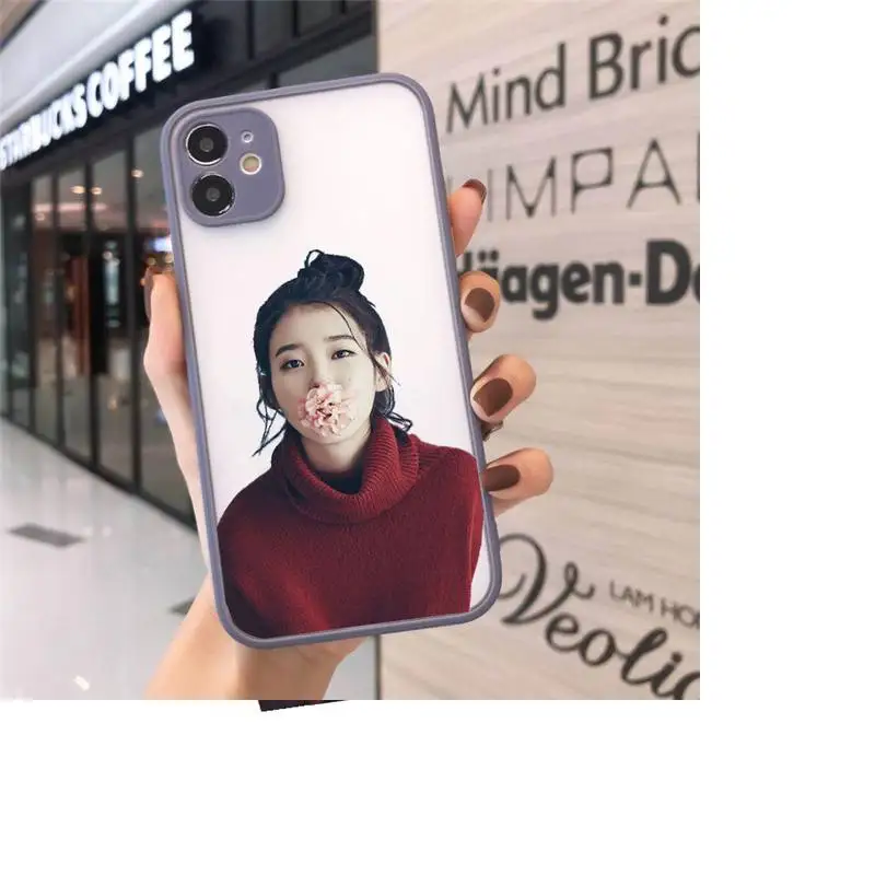 

IU Korean singer Phone Cases matte transparent For iphone 7 8 11 12 plus mini x xs xr pro max luxury brand cover shell