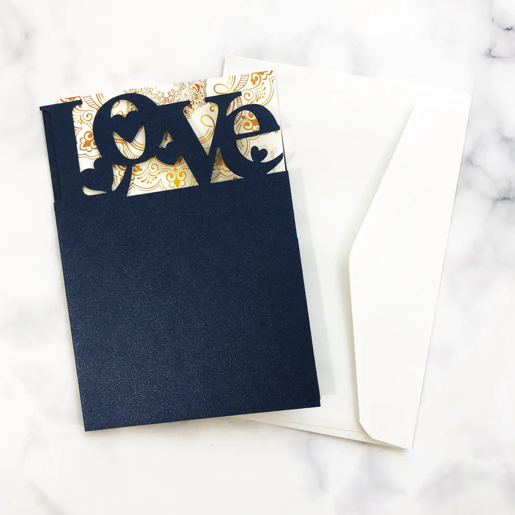 Ажурная свадебная пригласительная открытка с лазерной резкой 45 шт./лот | Дом и сад