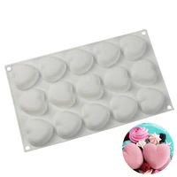 1pc 15 cavity heart shape silicone cake mold chocolate mousse dessert baking pan for home kitchen diy baking tools