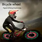 Красочные велосипеды горные велосипедные шины колеса 32 светодиодный16 Светодиодный вспышка говорил Предупреждение сигнальный светильник велосипедная лампа, украшения на открытом воздухе
