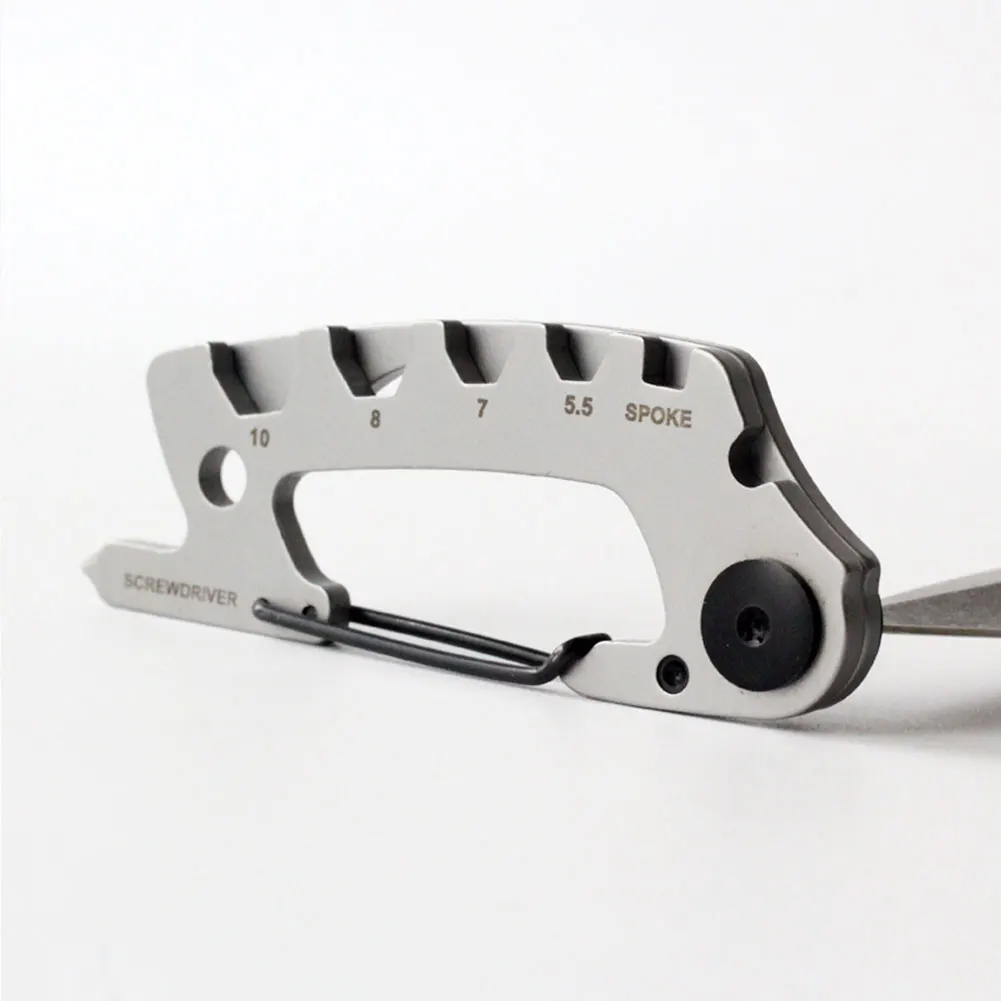 

Outdoor Keychain Tool Multifunctional Carabiner Gear Stainless Steel Wrench Bottle Opener For Camping Hiking Silver Outdoor Tool