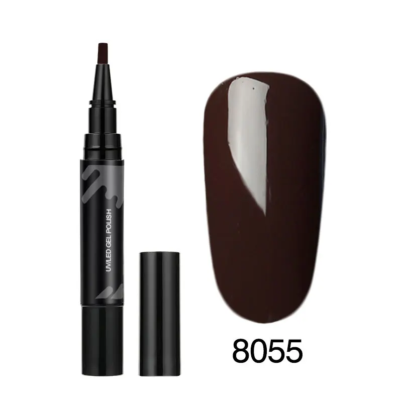 8055 Color LKE 3 Step Nail Gel Art Semi Permanent UV Hybrid Nail Gel Polish Nail Varnish Brush Pen Soak Off 10 seconds fast drying - Цвет: 8055 Color