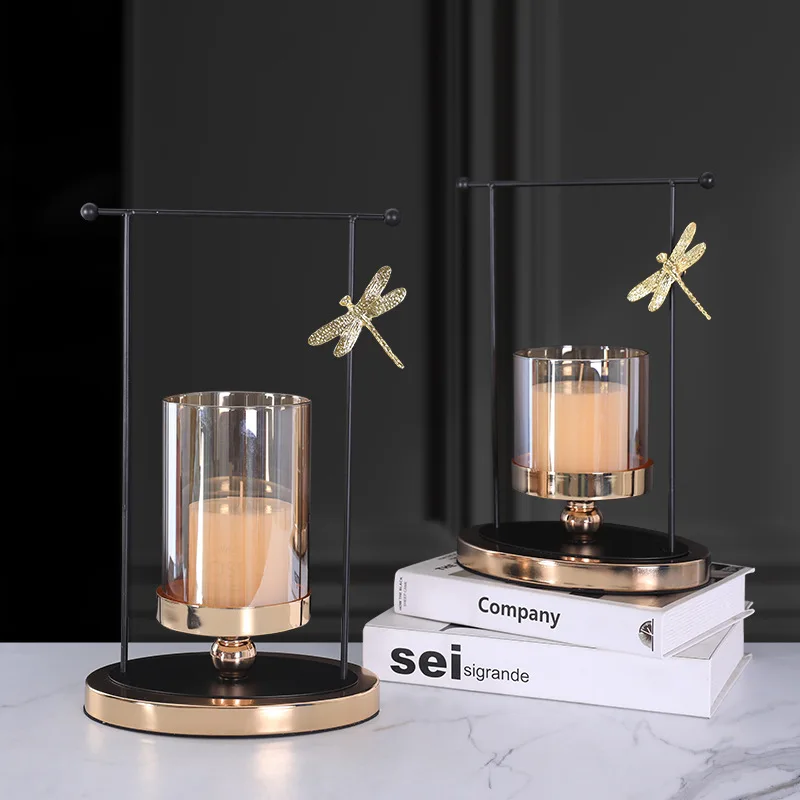 

European light luxury Dragonfly Candlestick family living room dining room romantic candlelight dinner table candle