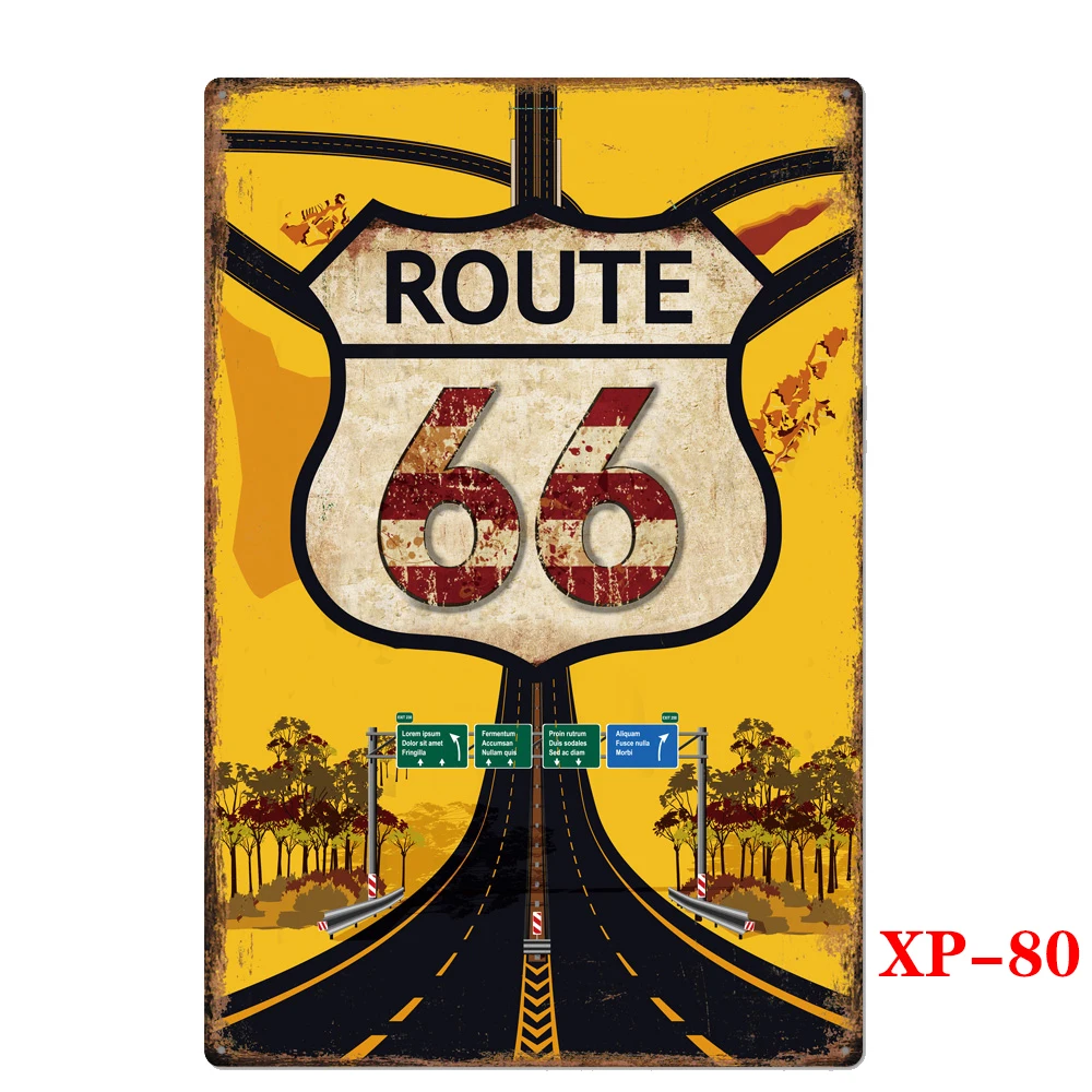2020 Route 66 металлическая табличка металлический винтажный декор для паба бара