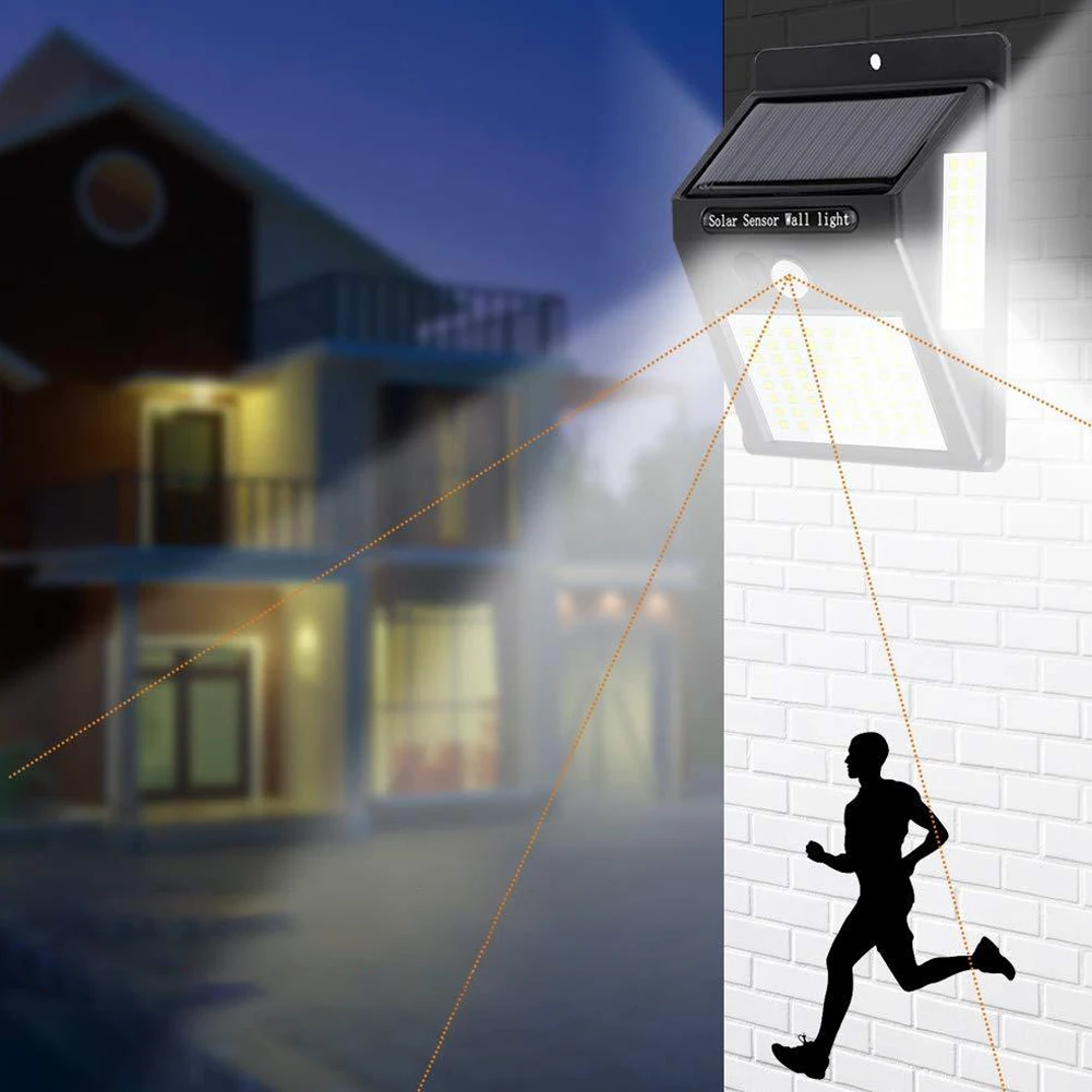 

2PCS Solar Lights Outdoor Wall Lamp Powered Wireless 144 LED Waterproof Sensor Security Remote Control Outdoor For Garden Yard