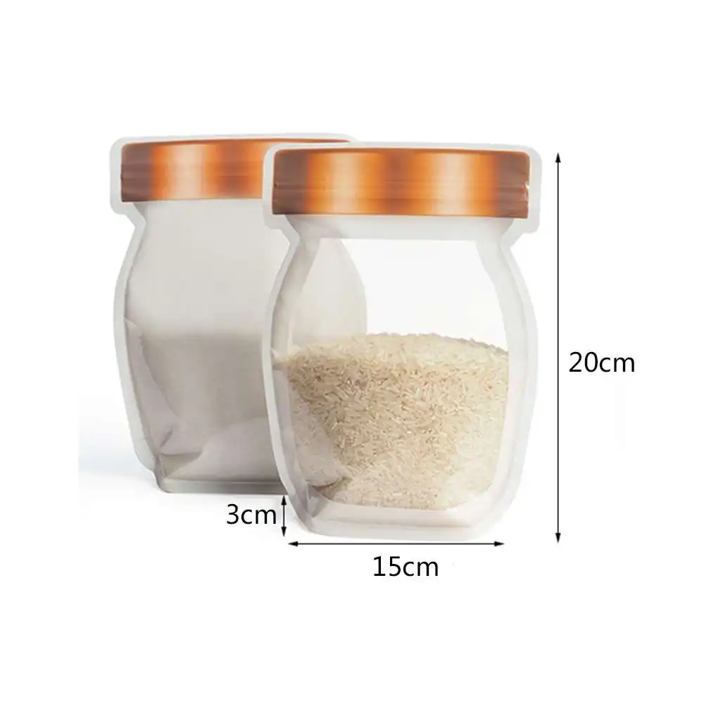 

100PCS Reusable Jar Bottles Bags Nuts Candy Cookies Bag Seal Fresh Food Storage Bag Snacks Zipper Sealed Kitchen Organizer