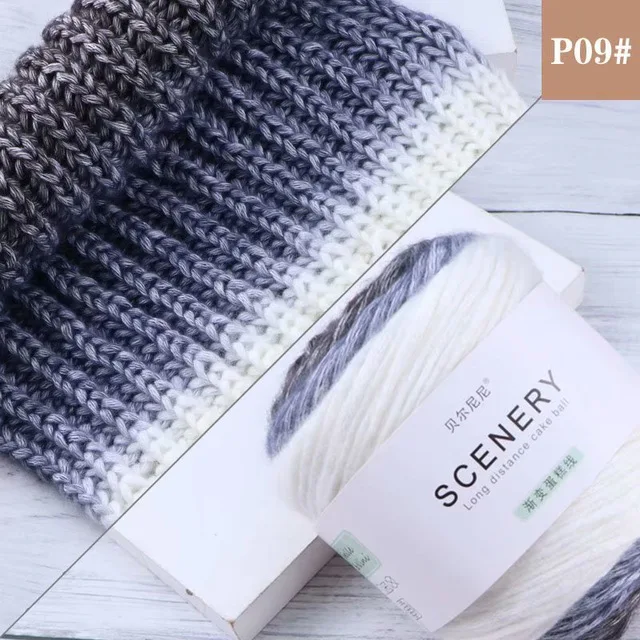09 1pc Y-047 1 шт. = 100 г градиентная шерстяная пряжа, толстая хлопковая пряжа, шерстяная пряжа для ручного вязания, теплый свитер, одеяло, мягкая пряжа для вязания крючком - Цвет: 09 1pc Y-047