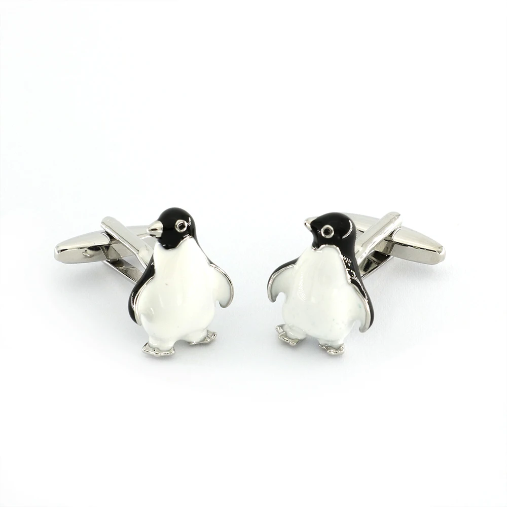 Penguin Cuff Links For Men Cute Animal Design Quality Brass Material Black Color Cufflinks Wholesale&ampretail | Украшения и