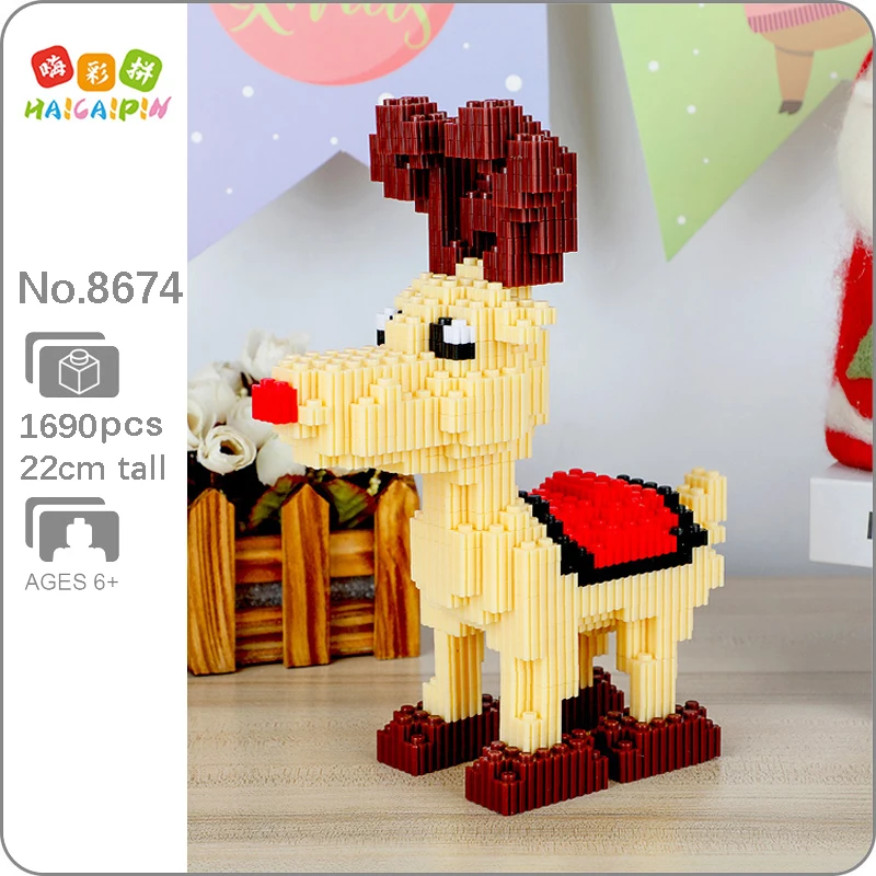 

Xizai 8050 Merry Christmas Gift Santa Elk Reindeer Animal 3D Model DIY Mini Magic Blocks Bricks Building Toy for Children no Box