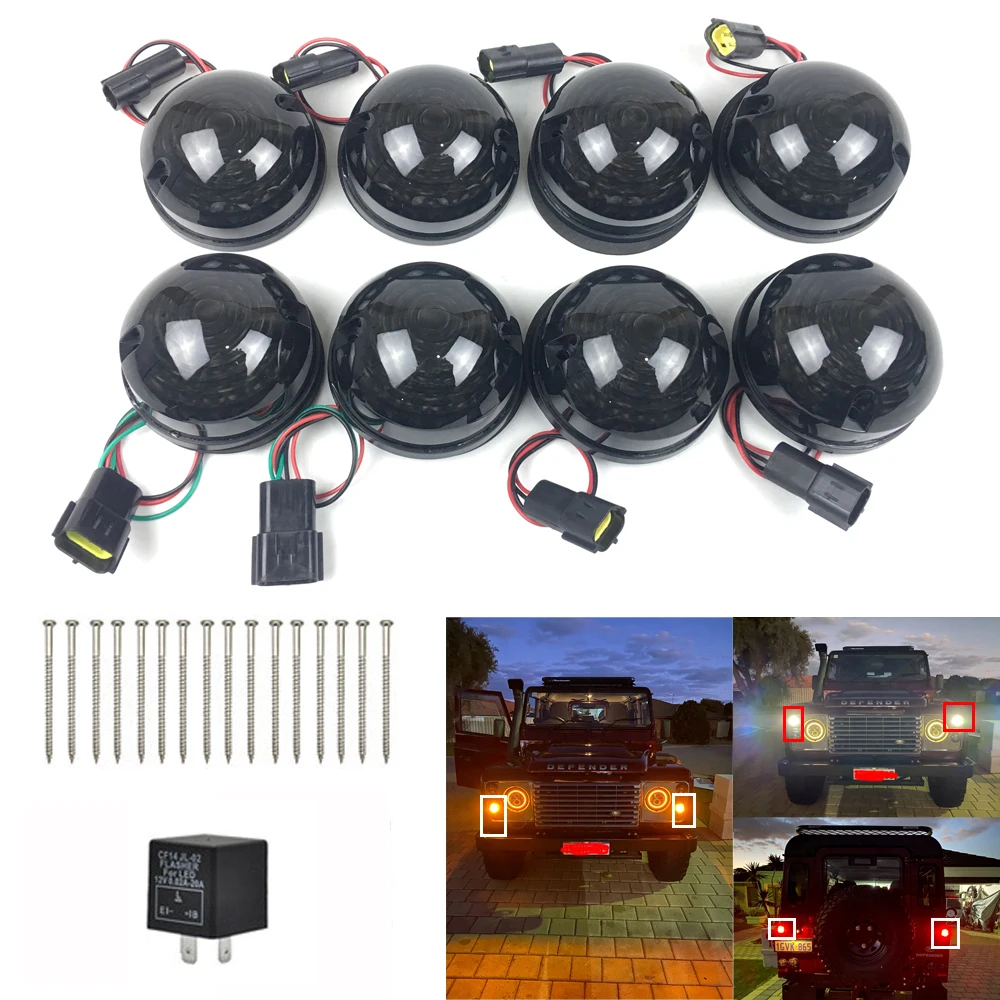 8 шт. для Land Rover Defender 90 110 копченые линзы светодиодный красный стоп светильник s