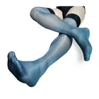 Блестящие высокие мужские чулки, тонкие прозрачные сексуальные гей-носки, мягкие удобные носки, брендовые высококачественные мужские носки