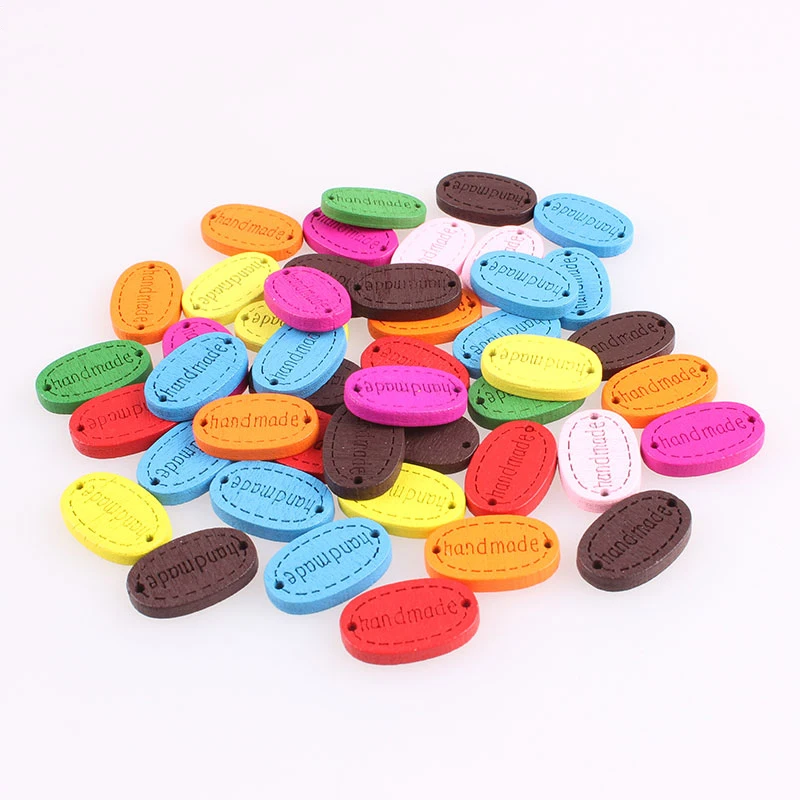 Рождественские овальные смешанные деревянные пуговицы с 2 отверстиями DIY Декор