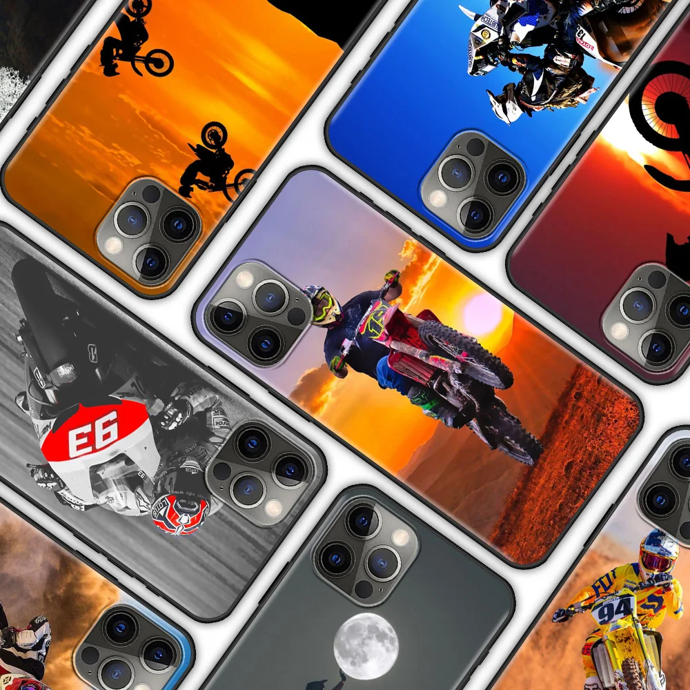 

Moto Cross Motorcycle Sports Phone Case for iphone 13 11 7 XR 12 Pro Max X 6S 12 Mini XS 5 6 7 8 Plus 5S SE Soft Silicone Cover