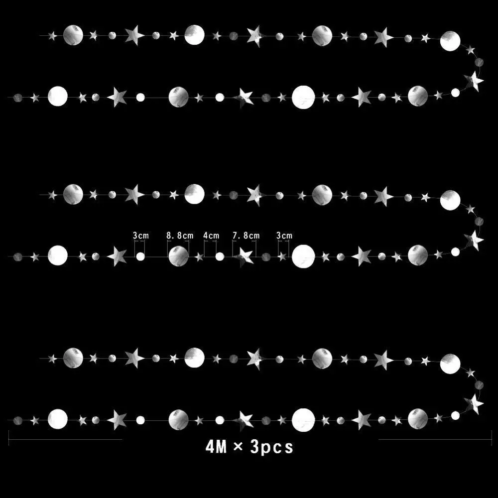 И формирующая листы для кровли 4 м Бумага зеркало серебряного круглого гирлянда