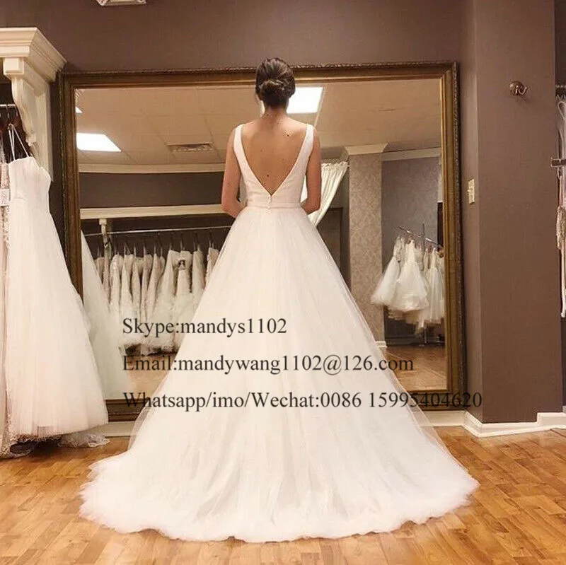 Mbcullyd сексуальное пляжное свадебное платье трапециевидной формы с v-образным