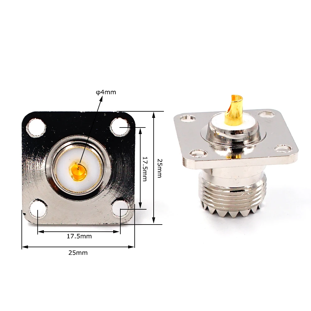 10PCS UHF Weibliche SO239 Panel Chassis Montieren Flansch Deck Montage Solder Cup RF Stecker – Detail 4