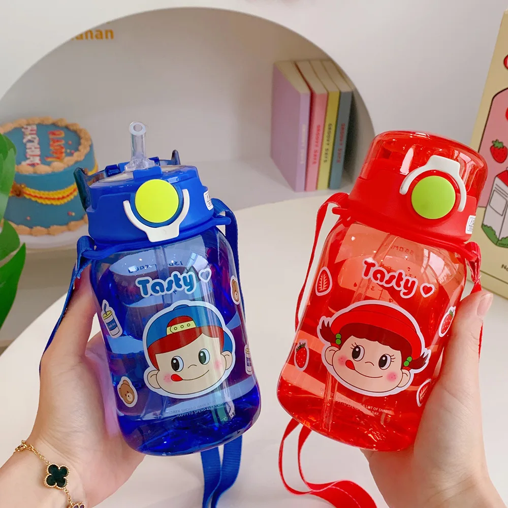 

JY Children's Straw Water Cup Girls Summer Cute Portable Large-Capacity Student High-Value Plastic BZ123 TY01