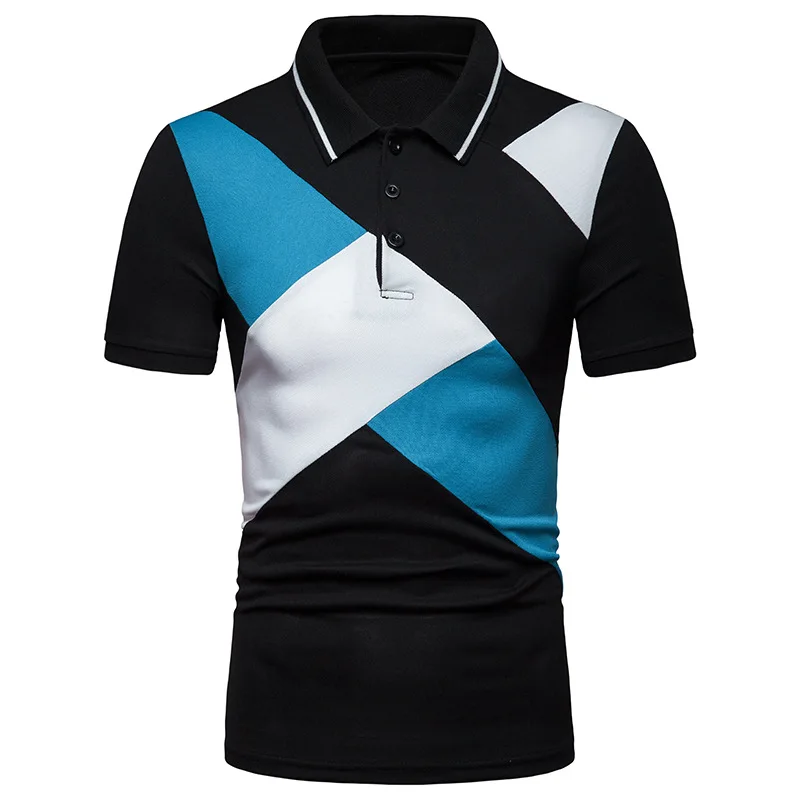 Мужская футболка с коротким рукавом белая футболка-поло отложным воротником