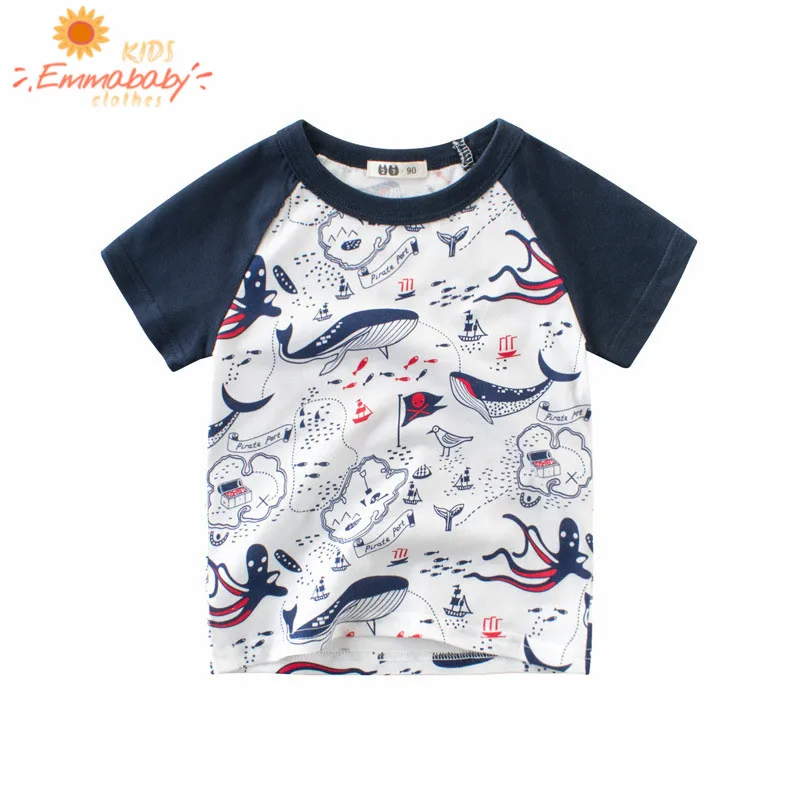 

Kids Boys T-Shirts Fashion Animal Printed Children Summer Casual Style Tops Cute Cartoon Garments T-Shirts